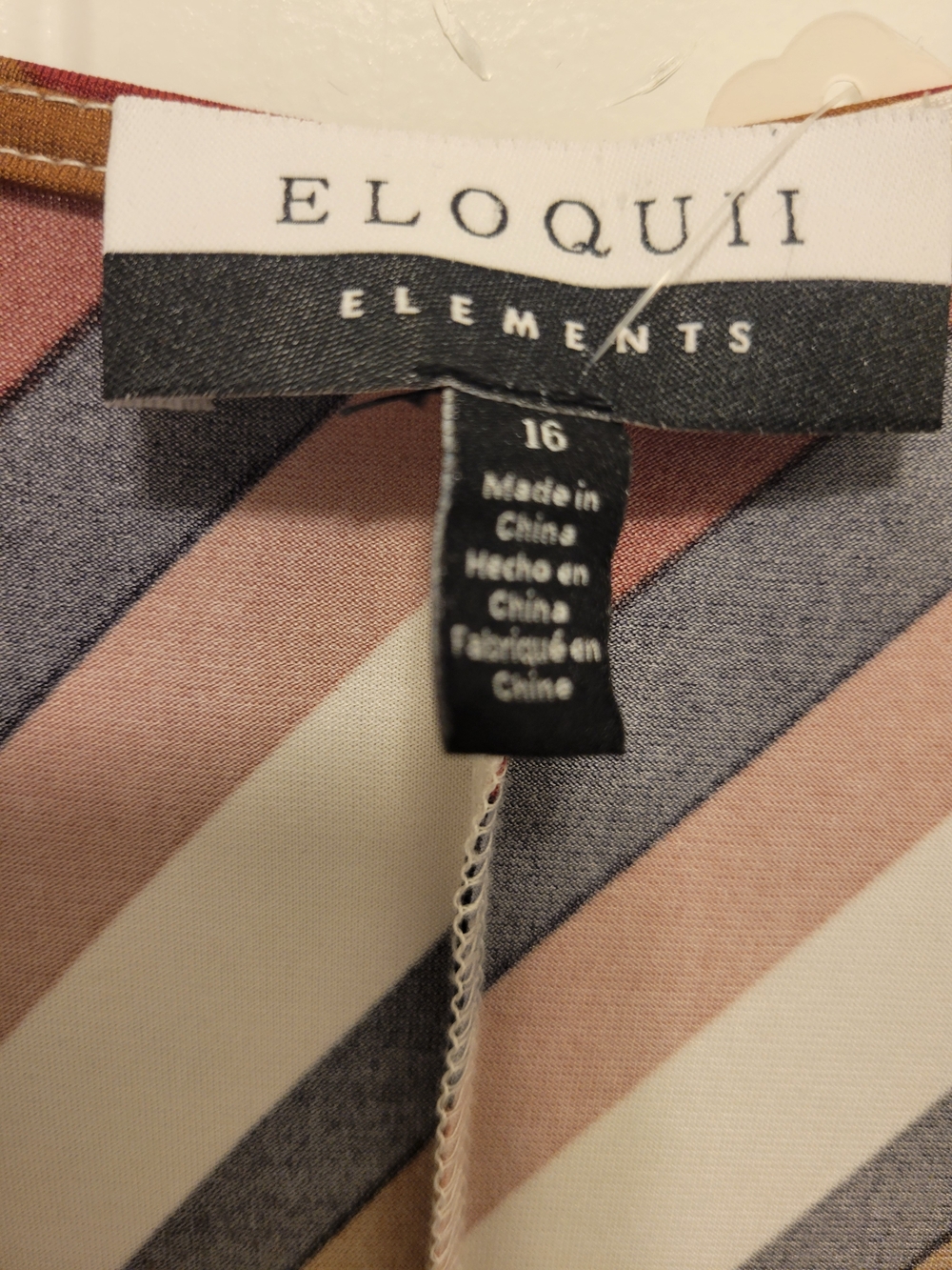 🎰Eloquii Diagonal Striped Faux Wrap Dress - Picture 3 of 7